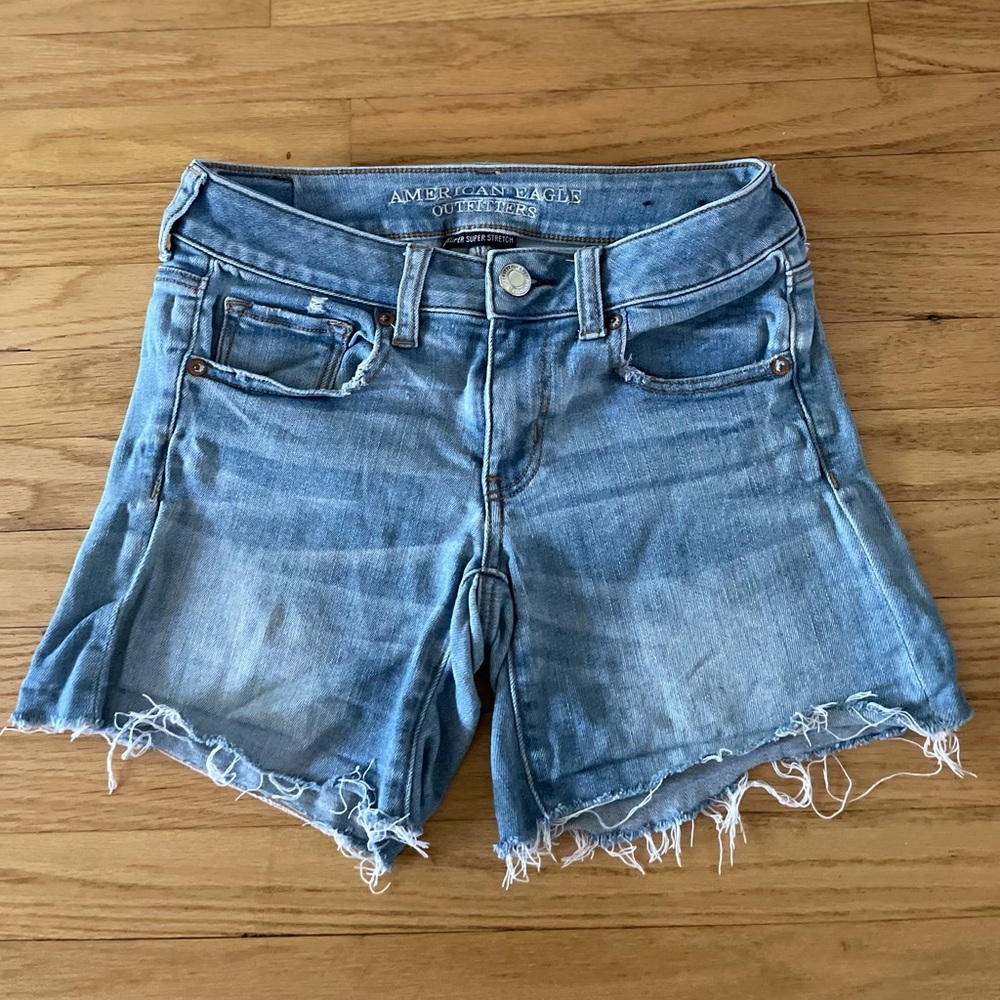 American Eagle Midi High-Rise Super Stretch Shorts